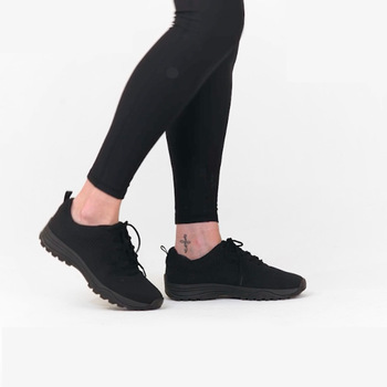 Black Bamboo Knit Grounding Sneaker