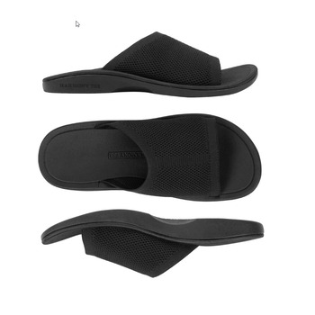 Women's Black Knit Grounding Slides