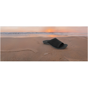 Women's Black Knit Grounding Slides