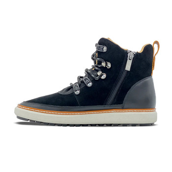 Black Suede Grounded Ankle Boot