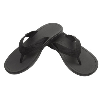 Unisex Black Knit Grounding Sandal