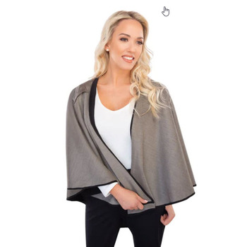 Black Silver Cotton Double Knit Cape