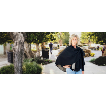 Black Silver Cotton Double Knit Cape